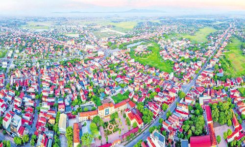  Một góc trung tâm xã Hiệp Hòa hôm nay. Ảnh: Vân Anh. 