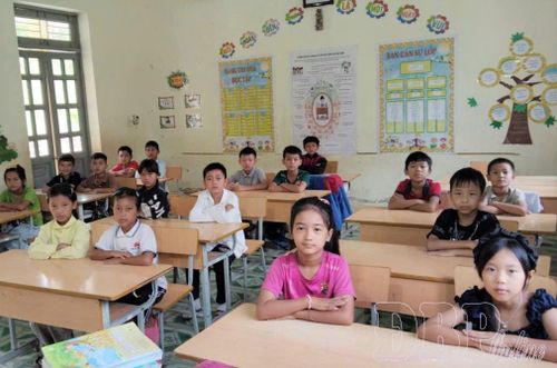 Học sinh Trường PTDTBT Tiểu học Sín Thầu phấn khởi đến trường, sẵn sàng cho năm học mới.