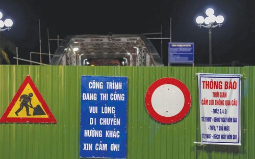  Phục vụ công tác tu sửa, việc chặn đường qua cầu sẽ diễn ra từ 21 giờ đến 5 giờ sáng hôm sau.