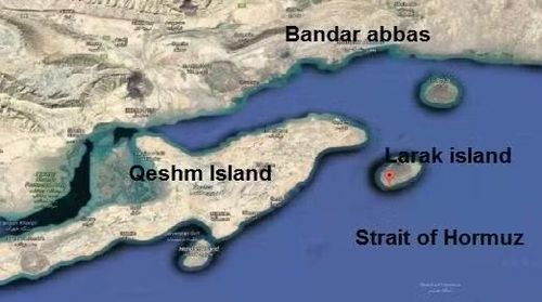 Vị trí đảo Larak của Iran. Ảnh: Google Maps.