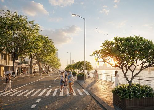  Trọng tâm của dự án là hợp phần cải tạo tuyến đường ven Hồ Tây với tổng chiều dài khoảng 13,5 km, tạo trục kết nối liên tục bao quanh mặt hồ qua các tuyến đường Nguyễn Đình Thi, Trích Sài, Vệ Hồ, Nhật Chiêu và một phần Quảng Bá, Quảng Khánh, Quảng An. 