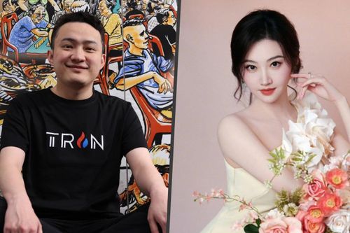 Doanh nhân Tôn Vũ Thần và diễn viên Cảnh Điềm. Ảnh: SCMP.