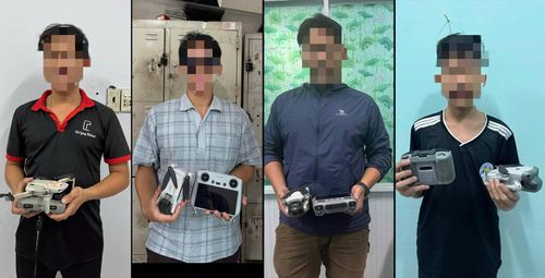  Công an xã Vĩnh Lộc lập hồ sơ, xử lý nhiều trường hợp sử dụng thiết bị bay khi chưa được cấp phép. Ảnh: CA 