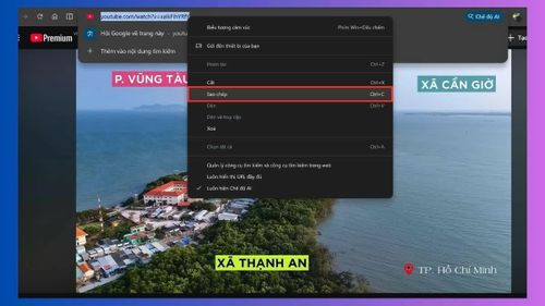 Mở YouTube, tìm video muốn sử dụng rồi sao chép đường liên kết (URL).