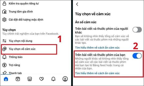 Tại mục Ẩn số cảm xúc, bật Trên bài viết và thước phim của bạn.