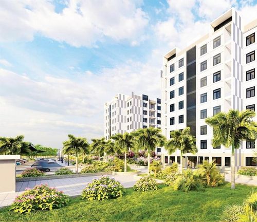 Phối cảnh sau khi hoàn thiện, khu nhà ở với không gian xanh mát
