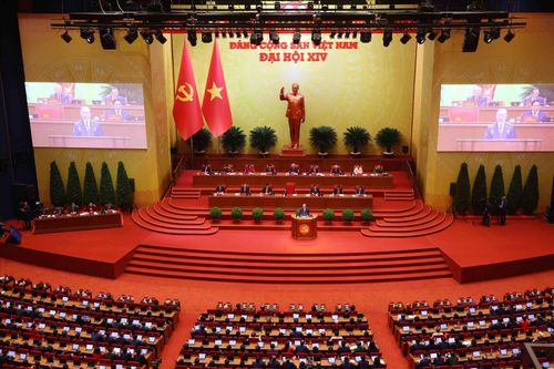 Lễ khai mạc Đại hội đại biểu toàn quốc lần thứ XIV của Đảng. Ảnh: TTXVN