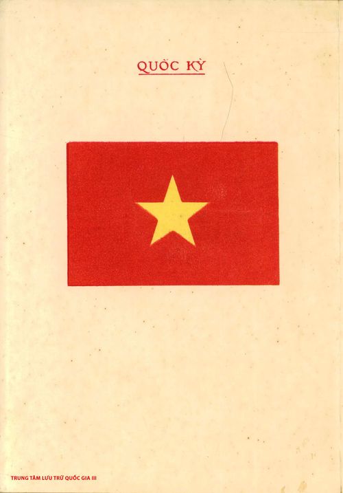 Quốc kỳ được Quốc hội thông qua năm 1955. Nguồn: Trung tâm Lưu trữ quốc gia III