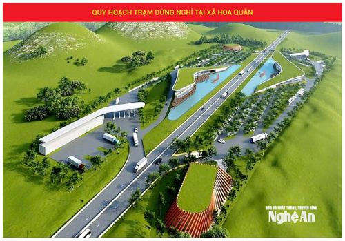 Quy hoạch điểm dừng nghỉ trên tuyến cao tốc Vinh - Thanh Thủy. Ảnh: Ban Quản lý dự án công trình giao thông Nghệ An