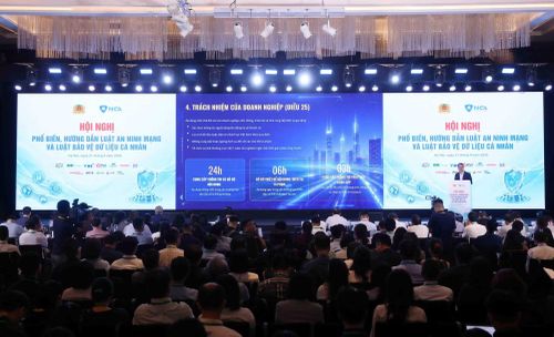 Cục An ninh mạng và phòng, chống tội phạm sử dụng công nghệ cao, Bộ Công an phối hợp tổ chức hội nghị phổ biến và hướng dẫn luật an ninh mạng.