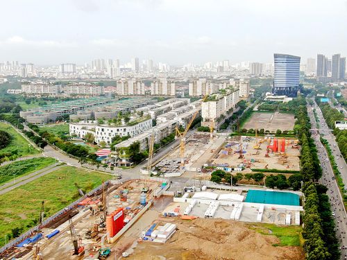  Nhiều đại công trình đang được triển khai tại khu đô thị mới Thủ Thiêm, phường An Khánh, TPHCM. Ảnh chụp ngày 25-8-2026. Ảnh: HOÀNG HÙNG 