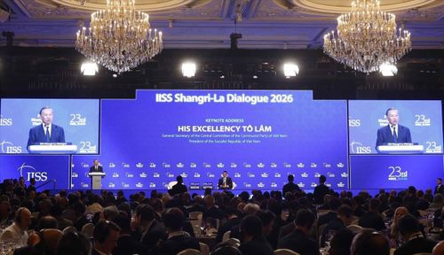 Tổng Bí thư, Chủ tịch nước Tô Lâm phát biểu dẫn đề tại Đối thoại Shangri-La lần thứ 23 và trả lời một số câu hỏi của đại biểu tham dự, ngày 29/5/2026. Ảnh: Thống Nhất/TTXVN