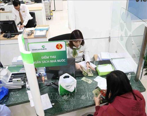 Người dân nộp thuế tại điểm thu Ngân hàng Vietcombank chi nhánh thành phố Cần Thơ. Ảnh tư liệu: Phạm Hậu/TTXVN