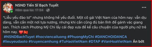 NSND Bạch Tuyết nhận xét về ca khúc Liễu yếu đào tơ của Phương Mỹ Chi.