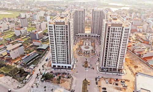 Dự án nhà ở xã hội tại phường Nếnh đang được hoàn thiện.