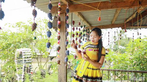 Những vật liệu tự nhiên được thu thập, trang trí tại các homestay.