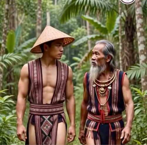  2 chi tiết không liên quan khi tạo hình nhân vật mặc thổ cẩm, đội nón lá trong một video dựng bằng AI đăng trên mạng xã hội. Ảnh chụp màn hình 