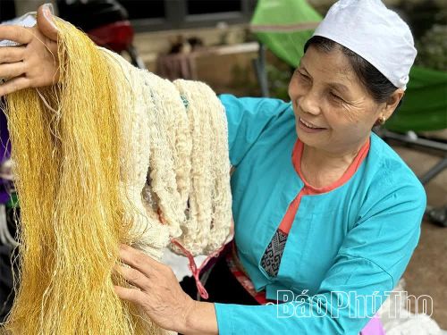 Trong đó, người nắm vai trò "trụ cột" phát triển làng nghề truyền thống là nghệ nhân Bùi Thị Mỉa.