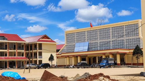 Trường Phổ thông nội trú liên cấp Tiểu học và THCS Quốc Khánh về cơ bản đã hoàn thiện. Ảnh: Khánh Linh
