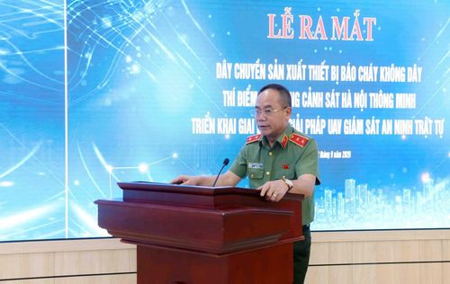 Trung tướng Nguyễn Thanh Tùng, Giám đốc Công an TP Hà Nội phát biểu tại buổi lễ.