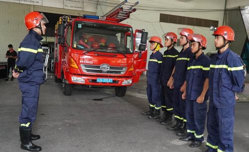 Lực lượng Cảnh sát PCCC và CNCH sẵn sàng làm nhiệm vụ tại giải đấu.