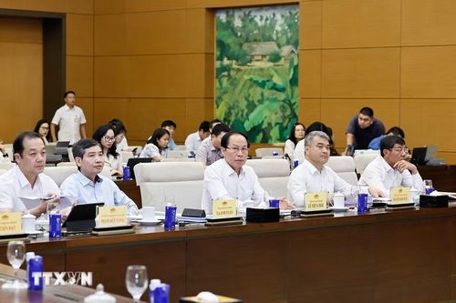 Phó Thủ tướng Lê Tiến Châu và các đại biểu dự phiên họp. (Ảnh: Doãn Tấn/TTXVN)