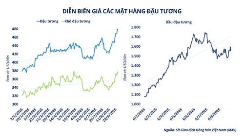 Diễn biến giá các mặt hàng đậu tương.