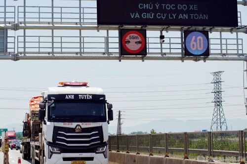 Vị trí trên cao tốc Pháp Vân - Cầu Giẽ - Cao Bồ - Mai Sơn - Quốc lộ 45 được CSGT triển khai giám sát, xử lý vi phạm khoảng cách an toàn.