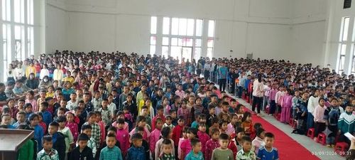 Trường Phổ thông nội trú TH&THCS Y Tý tổ chức tổng duyệt Lễ khai giảng năm học mới 2026-2027. (Ảnh: Sở GD7ĐT Lào Cai cung cấp)