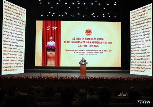 Tổng Bí thư, Chủ tịch nước Tô Lâm đọc Diễn văn tại Lễ kỷ niệm 81 năm Quốc khánh nước Cộng hòa xã hội chủ nghĩa Việt Nam (2/9/1945-2/9/2026). (Ảnh: TTXVN)