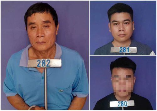 Các đối tượng tại cơ quan Công an.