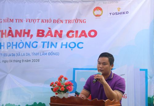  Ông Lê Trung Hiếu, Giám đốc Kinh doanh Công ty Toshiko phát biểu. Ảnh: TIẾN THẮNG 