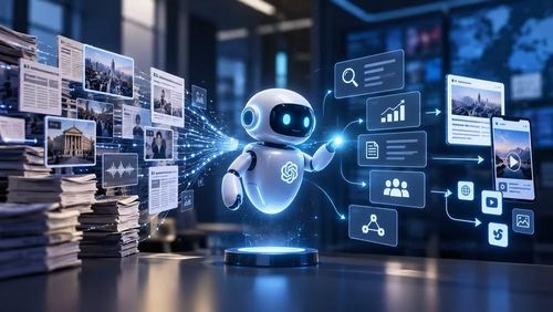 AI Agent có thể được tích hợp vào quy trình tòa soạn, từ khai thác kho dữ liệu, phân tích thông tin đến hỗ trợ sản xuất và phân phối nội dung, song giá trị của công nghệ vẫn phụ thuộc vào dữ liệu, quy trình và năng lực của chính tòa soạn. Ảnh: GI