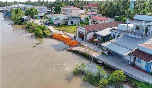 Điểm sạt lở bờ sông Rạch Mọp, xã Nhơn Mỹ, thành phố Cần Thơ.