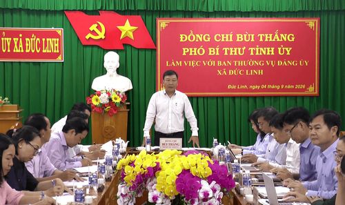Đồng chí Bùi Thắng, Phó Bí thư Tỉnh ủy Lâm Đồng phát biểu kết luận tại buổi làm việc