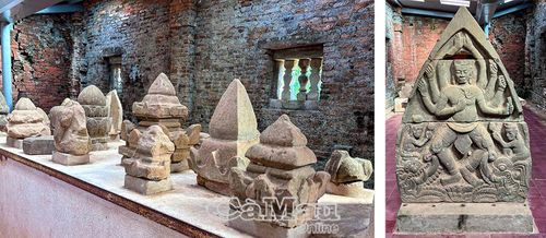 Kiến trúc hiện vật bên trong tháp.
