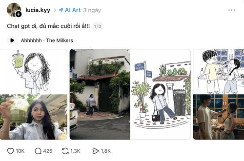 Trào lưu tạo tranh vẽ từ ảnh đời thường đang viral trên Threads (Ảnh chụp màn hình/ @lucia.kyy))