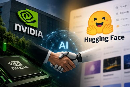 Nvidia công bố thỏa thuận mua lại Hugging Face với tổng giá trị khoảng 12,9303 tỷ USD. Ảnh minh họa được tạo vơi sự hỗ trợ của AI.