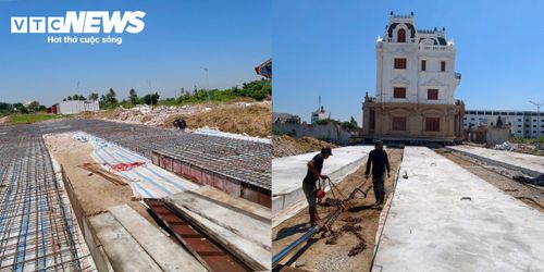 Ngoài việc cắt sắt, sử dụng kích thủy lực, kê con lăn và chuẩn bị hệ thống nâng đỡ, đơn vị thi công đang gấp rút hoàn thiện đường ray bê tông được thiết kế riêng để đưa nguyên khối biệt thự di chuyển đến vị trí mới, cách nơi cũ khoảng 200m.