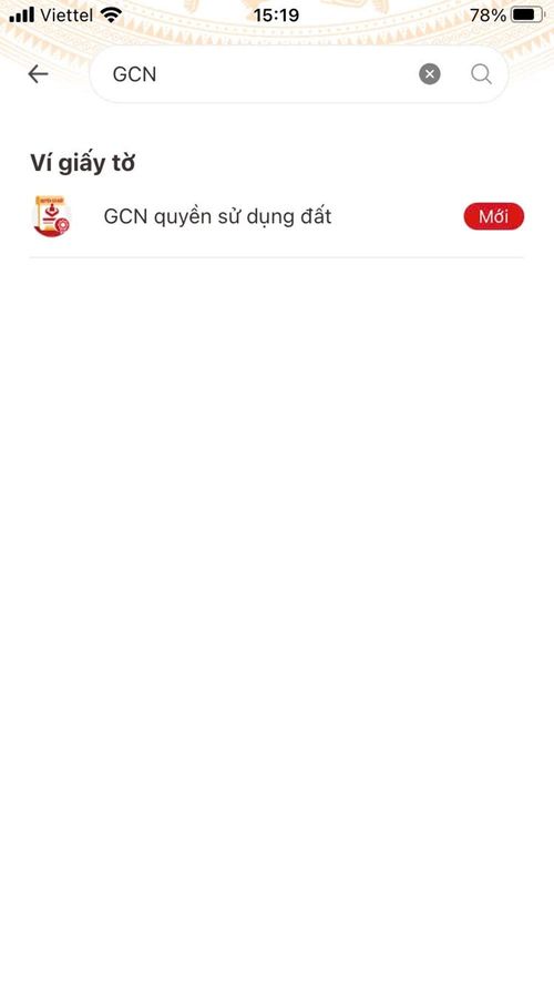 Chọn mục “GCN quyền sử dụng đất”.