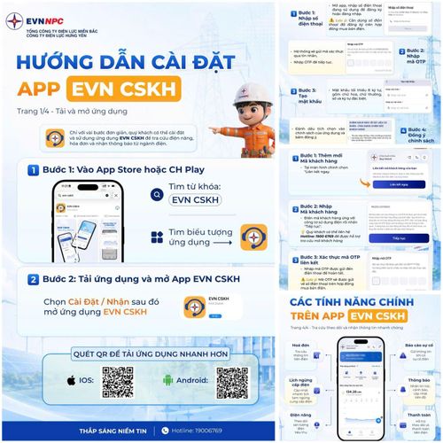 Công ty Điện lực Hưng Yên thiết kế hình ảnh để đăng tải và hướng dẫn khách hàng trên các nền tảng số khác.