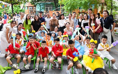 Lễ khai giảng năm học mới 2026-2027 tại Trường Mầm non thực hành Hoa Thuỷ Tiên (Hà Nội). Ảnh: HẢI PHONG 