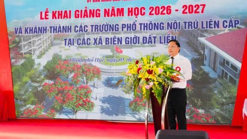 Chủ tịch UBND TP Huế Lê Trí Thanh phát biểu tại buổi lễ.