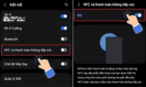 Tìm tùy chọn NFC.