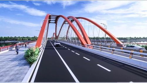 Phối cảnh cầu Sông Chanh trên đường tỉnh 338 do Ban Quản lý dự án đầu tư xây dựng khu vực II phụ trách.