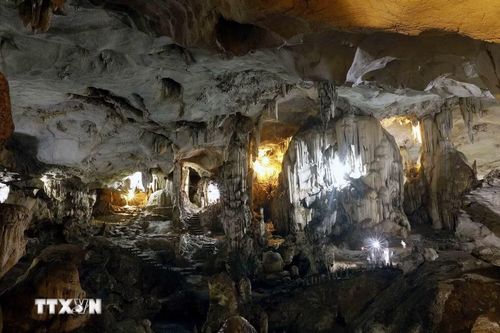 Những tạo hình hiếm có của Hang Dơi (Động Sơn Mộc Hương) ở phường Mộc Sơn, tỉnh Sơn La. (Ảnh: Quang Quyết/TTXVN)