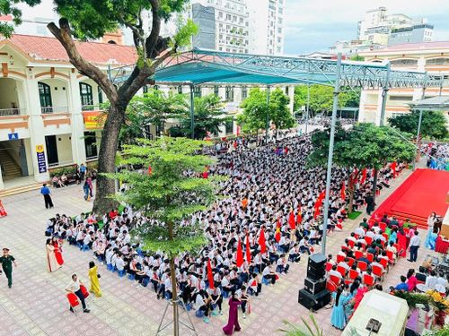 Quang cảnh Lễ khai giảng tại trường THCS Ba Đình. Ảnh: Thành Trung/TTXVN