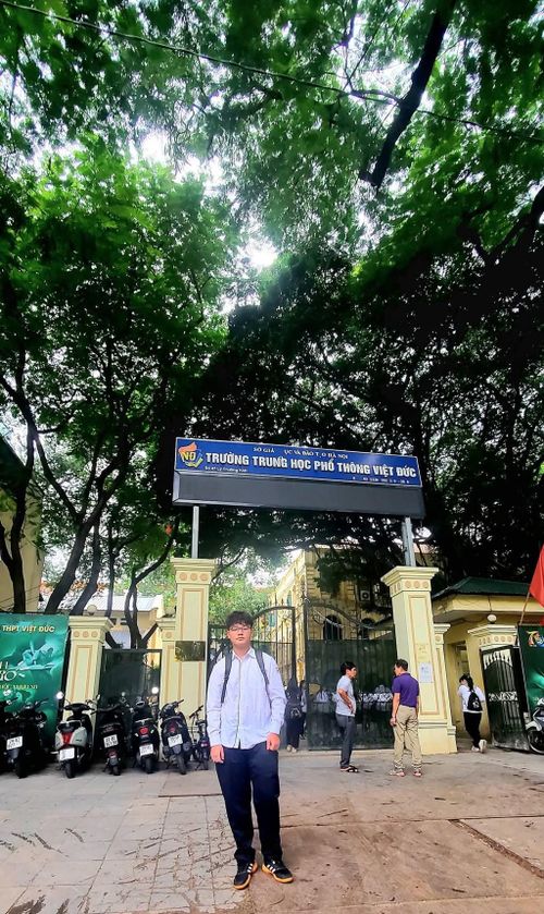 Học sinh Trường THPT Việt Đức háo hức đón chờ Lễ khai giảng năm học mới 2026 - 2027. Ảnh: Đức Minh/TTXVN