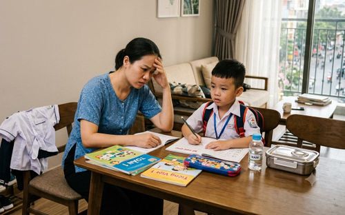Khi con bước vào một hành trình mới, nhiều phụ huynh không khỏi lo lắng - Ảnh minh hoạ: AI