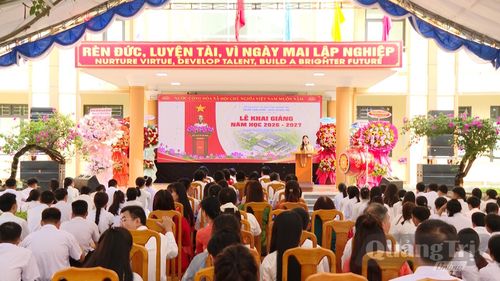 Quang cảnh lễ khai giảng - Ảnh: Đ.A